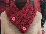 Knitted Collar/Cowl and Ear warmer Set-Tampa Spice (Red)