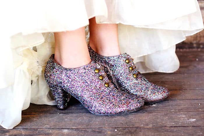 DIY glittered boots with Mod Podge
