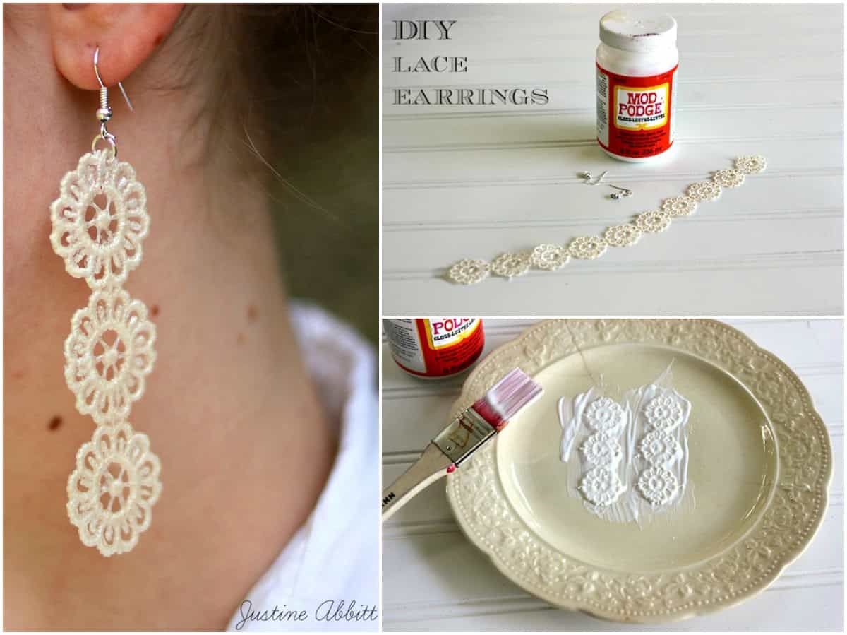 Handmade lace earrings