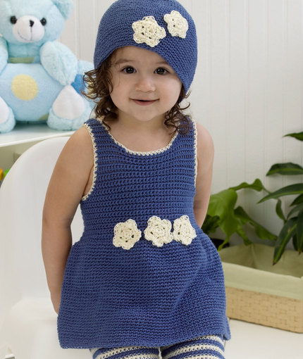 Darling One-Piece Romper & Hat Crochet Pattern-wonderfuldiy
