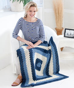 Crochet Granny Blues Lapghan Free Crochet Beginner Pattern for a Blanket