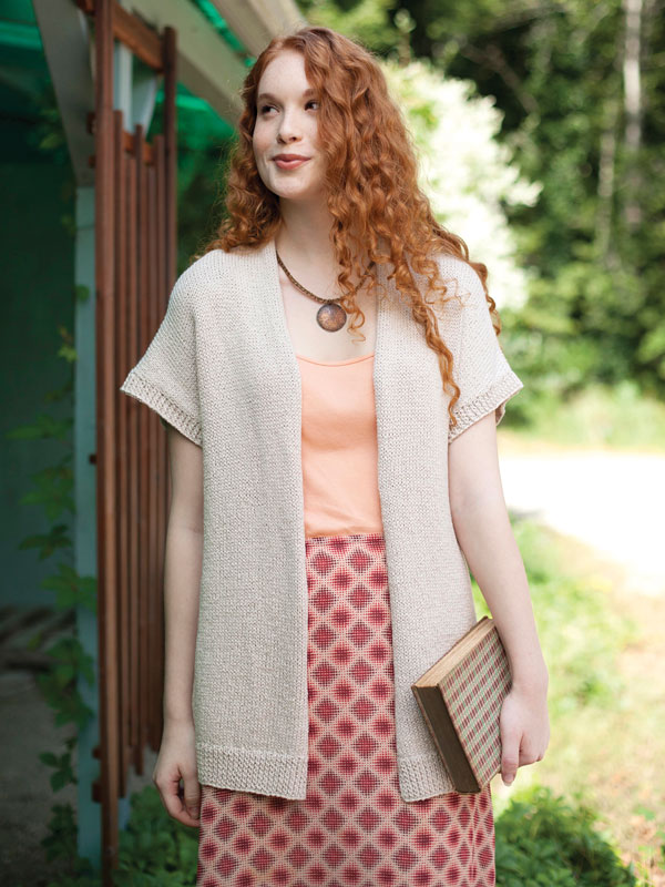 Classic short sleeved cardigan free knitting pattern