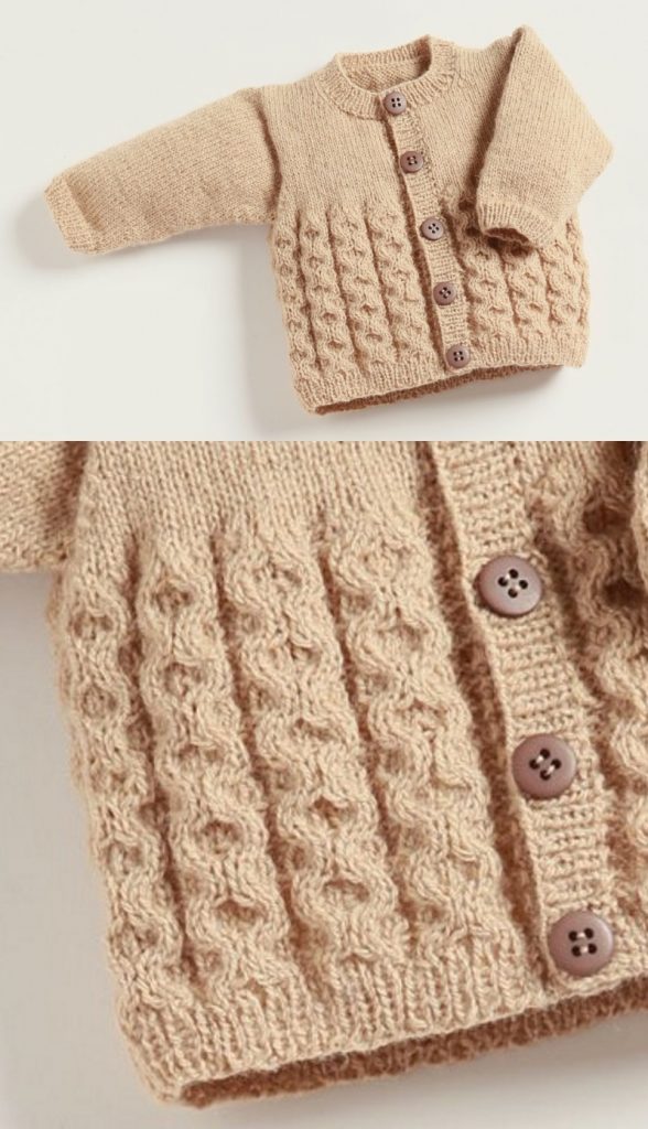 Free Knitting Pattern Baby Cardigan with Cables