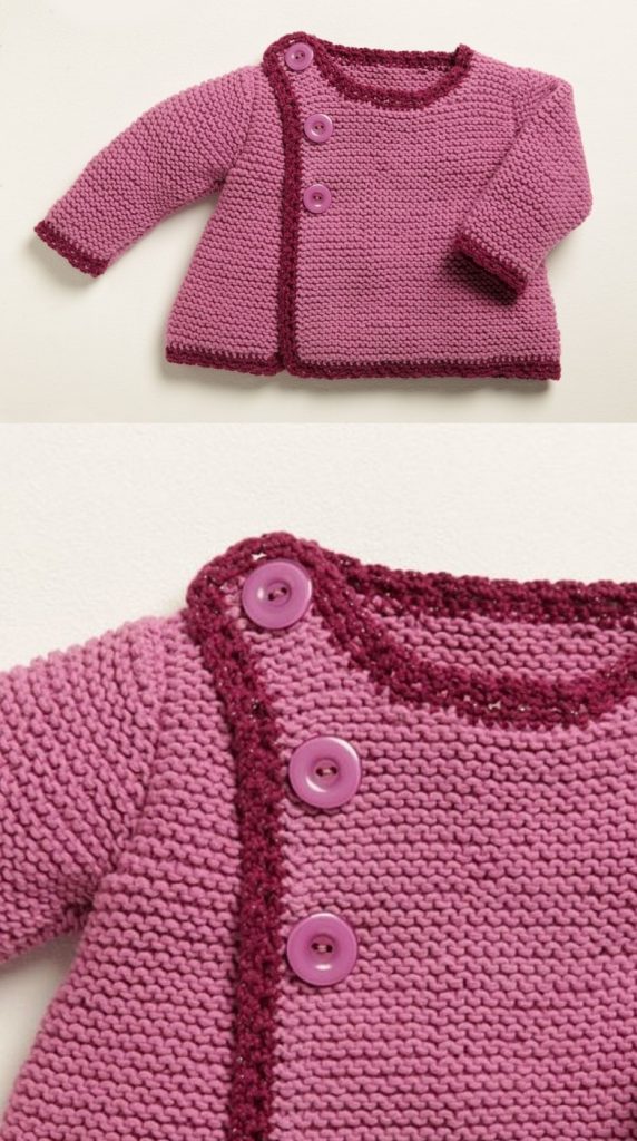 Free Knitting Pattern for Baby Cardigans Easy