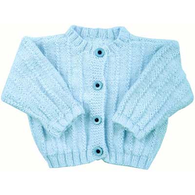 Free Knitting Pattern for a Easy Rib Baby Jacket