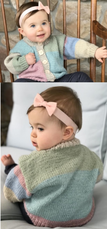 Free knitting pattern for a classic baby cardigan