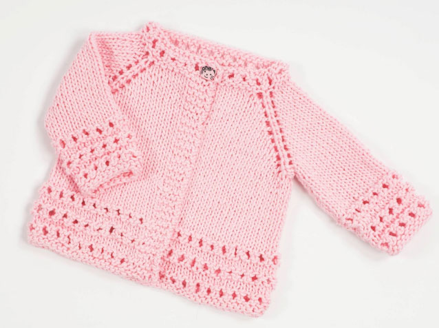 Free knitting pattern for an easy baby cardigan