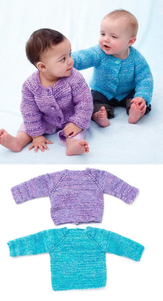Simple garter stitch baby cardigan pattern free