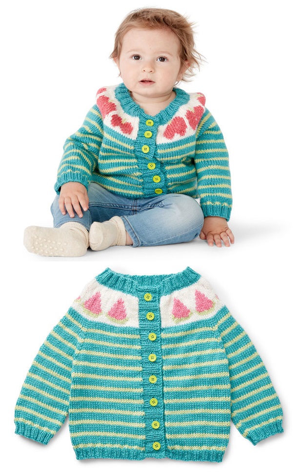 Striped Baby Cardigan Free Knitting Pattern