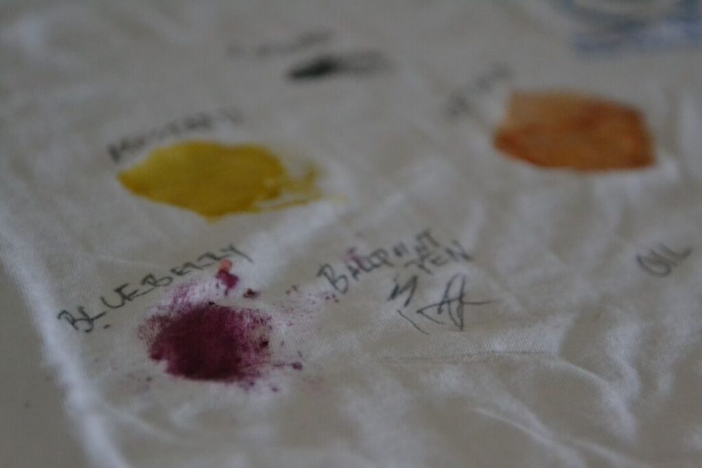 Our stain test fabric